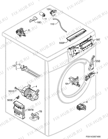 Схема №6 L76650A3 с изображением Модуль (плата) для стиралки Aeg 973914903959018